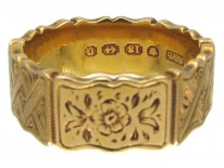 18ct Gold Victorian Wide Decorated Band Ring