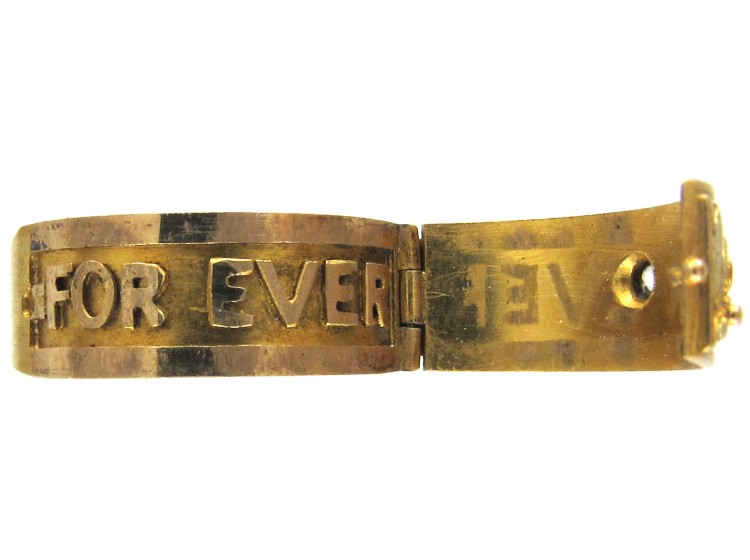 Victorian 18ct Three Colour Gold & Diamond Opening Ring with For Ever Inside