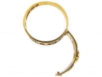 Victorian 18ct Three Colour Gold & Diamond Opening Ring with For Ever Inside