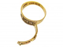 Victorian 18ct Three Colour Gold & Diamond Opening Ring with For Ever Inside