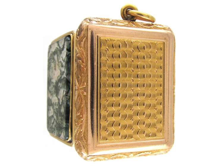 18ct Regency Gold & Moss Agate Vinaigrette
