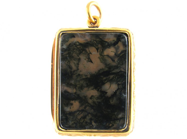 18ct Regency Gold & Moss Agate Vinaigrette