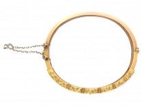 Victorian 9ct Gold Sapphire & Diamond Set Bangle