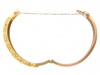Victorian 9ct Gold Sapphire & Diamond Set Bangle