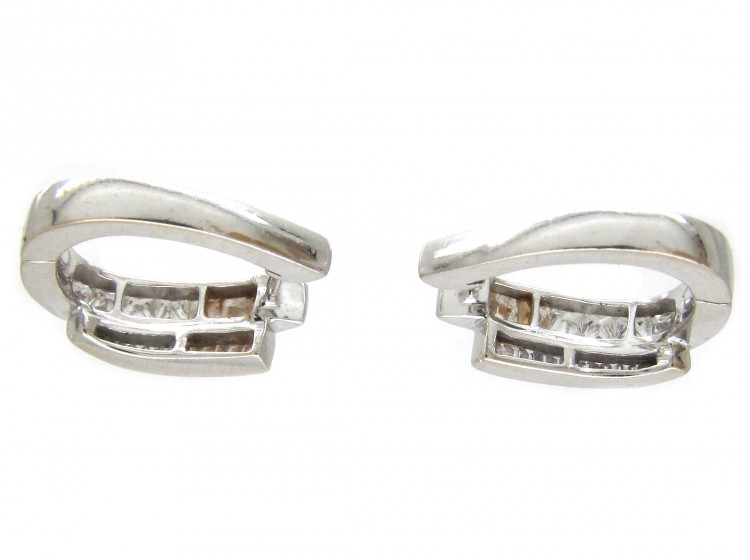 Double Hoop Diamond Earrings