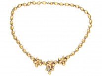 Flat Cut Garnet & Gold Edwardian Necklace