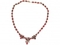 Flat Cut Garnet & Gold Edwardian Necklace