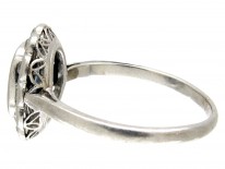 Edwardian Sapphire & Diamond Oval Cluster Ring