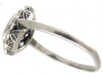 Edwardian Sapphire & Diamond Oval Cluster Ring