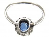 Edwardian Sapphire & Diamond Oval Cluster Ring