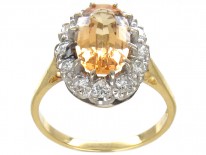 Topaz & Diamond Oval Cluster Ring