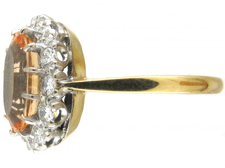 Topaz & Diamond Oval Cluster Ring