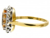 Topaz & Diamond Oval Cluster Ring