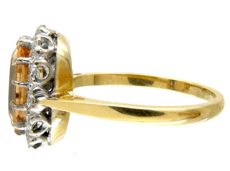 Topaz & Diamond Oval Cluster Ring