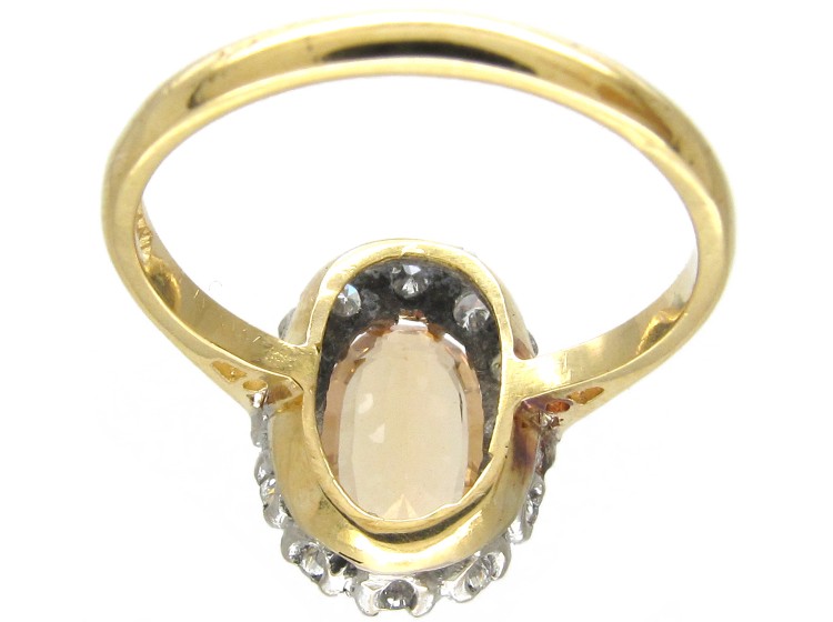 Topaz & Diamond Oval Cluster Ring
