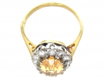 Topaz & Diamond Oval Cluster Ring