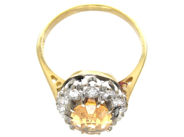 Topaz & Diamond Oval Cluster Ring