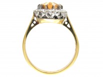 Topaz & Diamond Oval Cluster Ring
