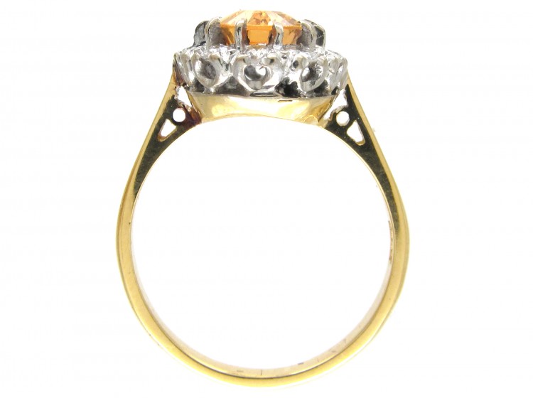 Topaz & Diamond Oval Cluster Ring