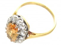 Topaz & Diamond Oval Cluster Ring