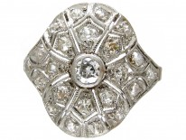 Art Deco Diamond & Pierced Work Ring