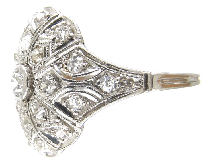 Art Deco Diamond & Pierced Work Ring