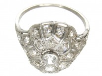 Art Deco Diamond & Pierced Work Ring