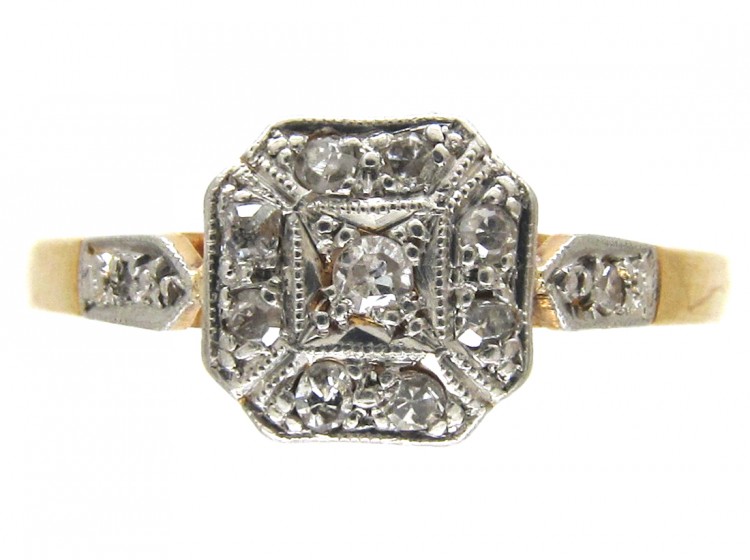 Art Deco 18ct & Platinum & Diamond Ring