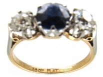 Sapphire & Diamond Three Stone Ring