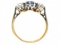 Sapphire & Diamond Three Stone Ring