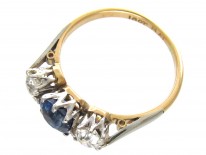 Sapphire & Diamond Three Stone Ring