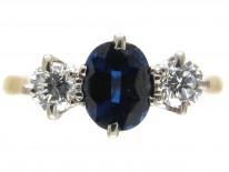 Sapphire & Diamond Three Stone Ring