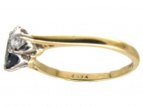 Sapphire & Diamond Three Stone Ring