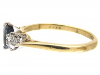 Sapphire & Diamond Three Stone Ring