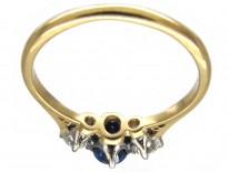 Sapphire & Diamond Three Stone Ring