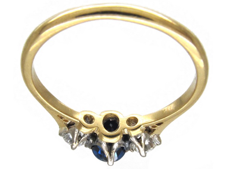 Sapphire & Diamond Three Stone Ring