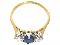 Sapphire & Diamond Three Stone Ring
