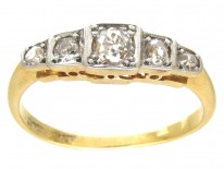 Five Stone Diamond Art Deco Ring