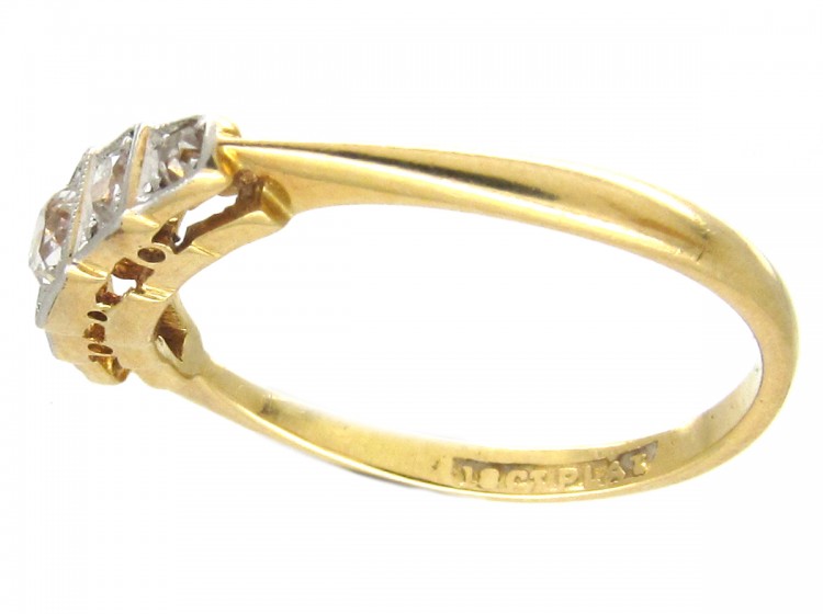 Five Stone Diamond Art Deco Ring