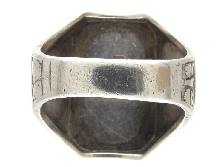 South & North American Indian Silver & Enamel Ring