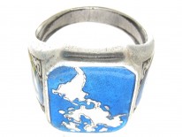South & North American Indian Silver & Enamel Ring