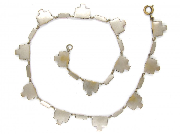Art Deco Czeckoslovakian Red Glass Necklace