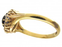 Edwardian Sapphire & Diamond Oval Cluster Ring