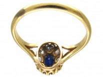 Edwardian Sapphire & Diamond Oval Cluster Ring