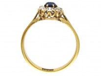 Edwardian Sapphire & Diamond Oval Cluster Ring