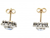 Edwardian Sapphire & Diamond Cluster Earrings