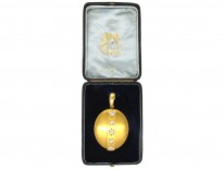 Victorian 18ct Gold Diamond Set Oval Locket in Original Case