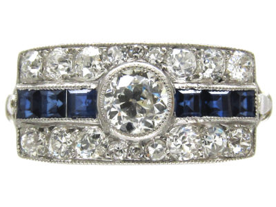 Art Deco Sapphire & Diamond Ring