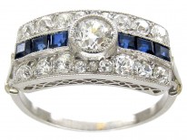 Art Deco Sapphire & Diamond Ring