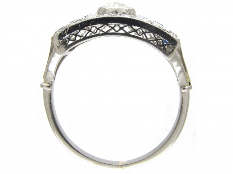 Art Deco Sapphire & Diamond Ring